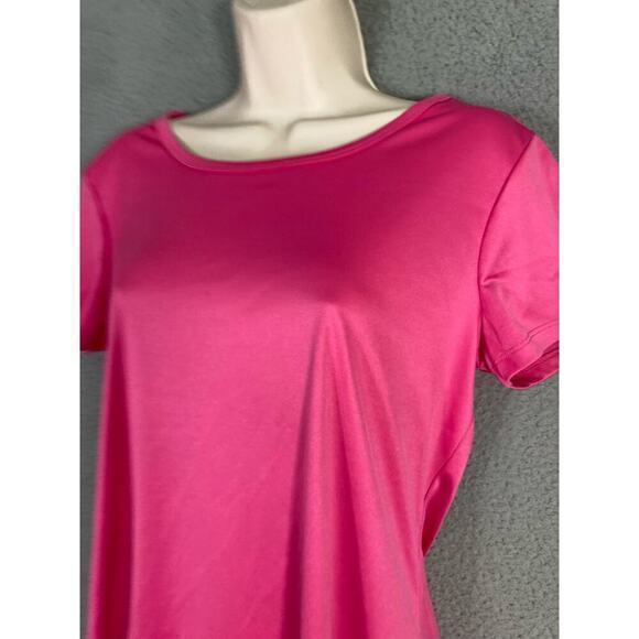 Daisy Fuentes Pink Active T-Shirt Lattice-Back Short Sleeve Women's Medium - Picture 8 of 9